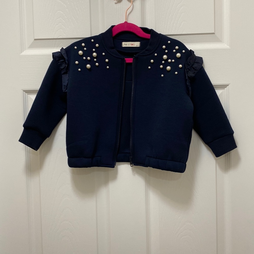 EUC-Neoprene, pearl embellished jacket. 🌻2 for $20
